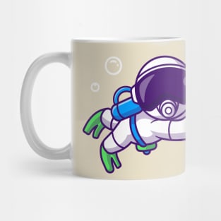 Cute Astronaut Snorkeling Cartoon Mug